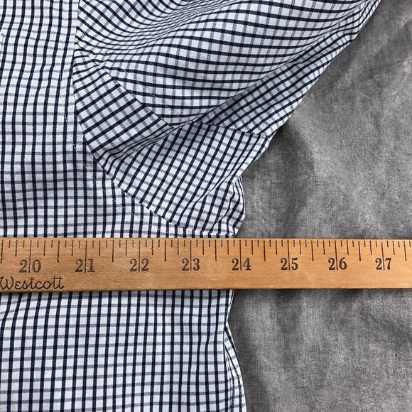 Duluth‎ Shirt Men Large Blue White Check Wrinkle Fighter Relax Fit OCBD Classic - Picture 4 of 8